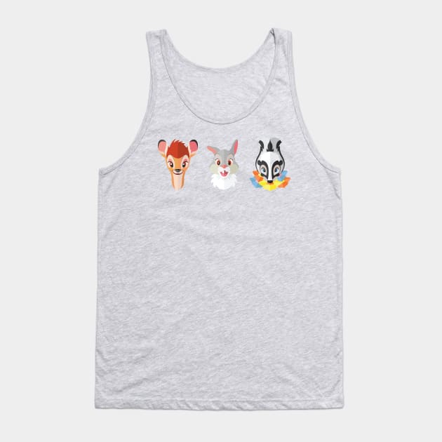 Bambi and Friends Tank Top by AJIllustrates